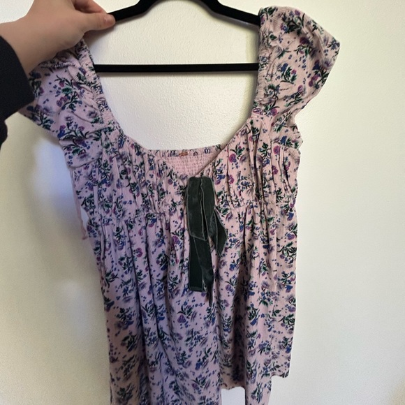 free people floral velour baby doll dress! - Picture 1 of 2